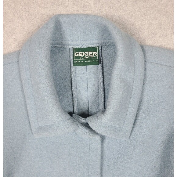 Geiger Pure Wool Jacket Womens 40 Medium Light Baby Blue - Picture 4 of 15
